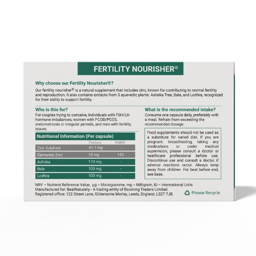 BeatNaturally - Fertility Nourisher with Zinc, Ashoka, Bala & Lodhra - 30 Capsules