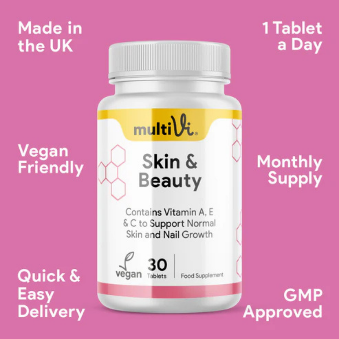 MultiVi - Skin and Beauty Supplement with Grape Seed Extract - 30 Capsules