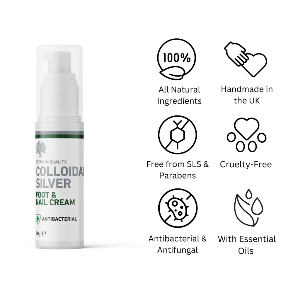 Nature’s Greatest Secret – All Natural Colloidal Silver Foot & Nail Cream – 50g
