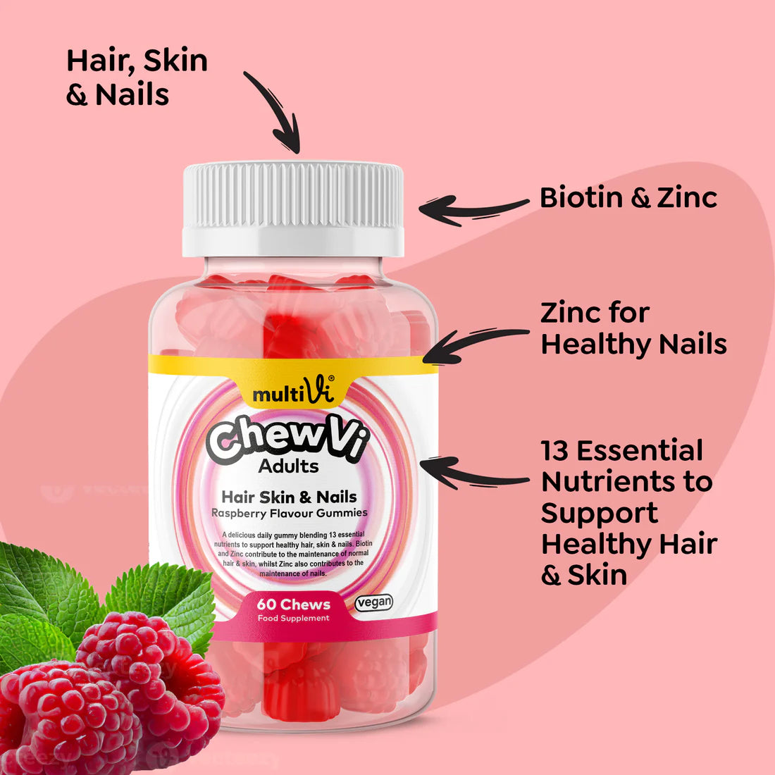 MultiVi - Hair, Skin & Nails - 60 Chewable Gummies