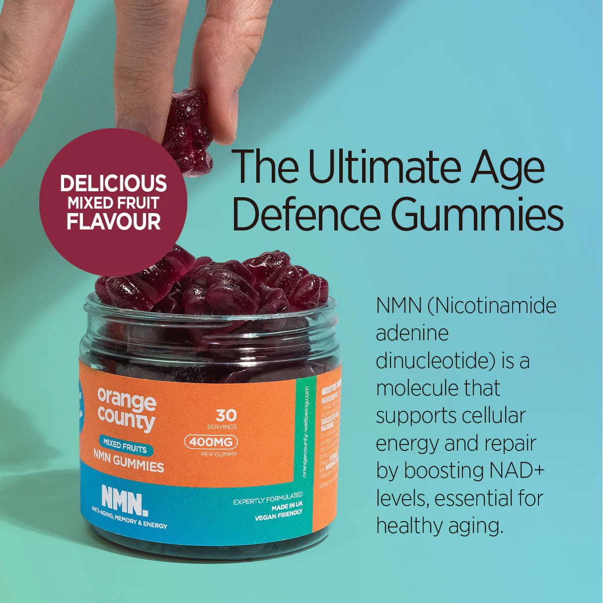 Orange County - NMN Nicotinamide Gummies Cell Repair + Anti-Aging - 30 Servings