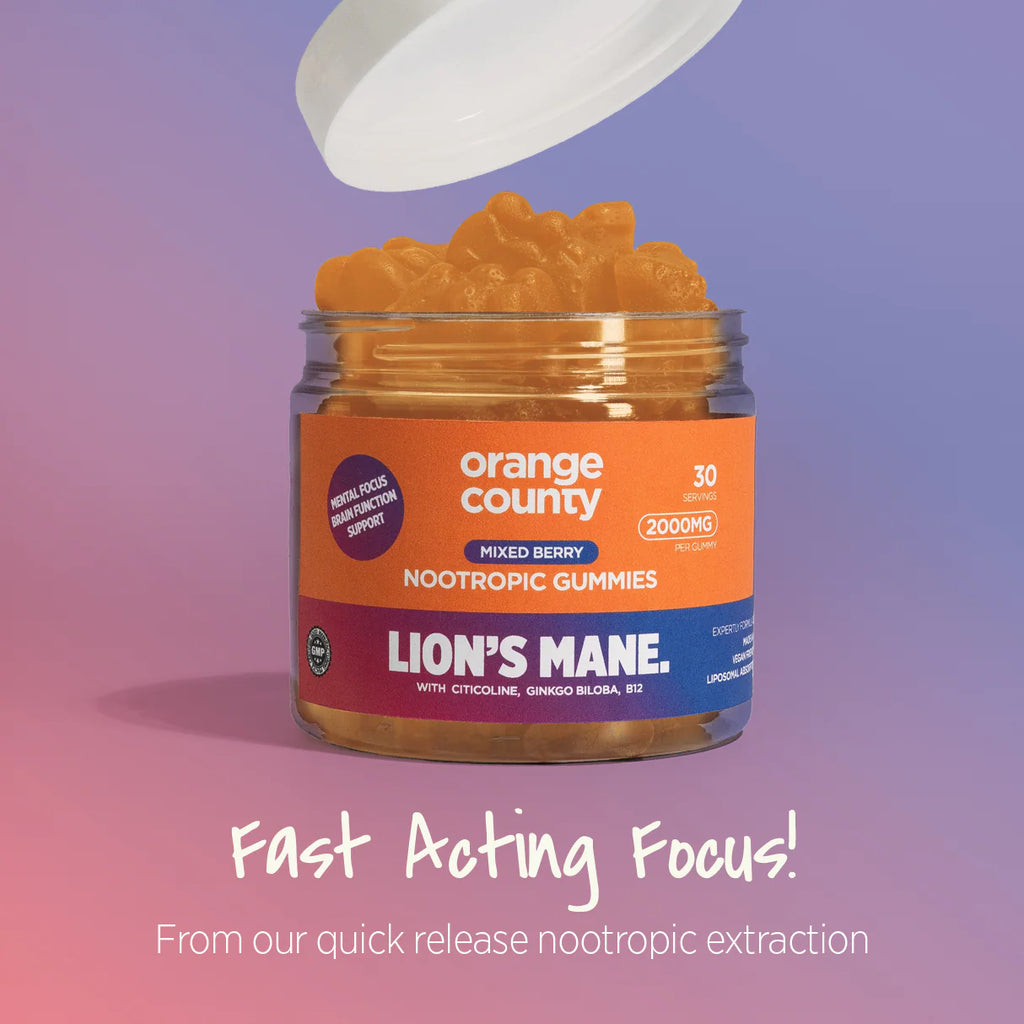 Orange County - Lion’s Mane Cognitive Boost Gummies 2000mg - 30 Servings