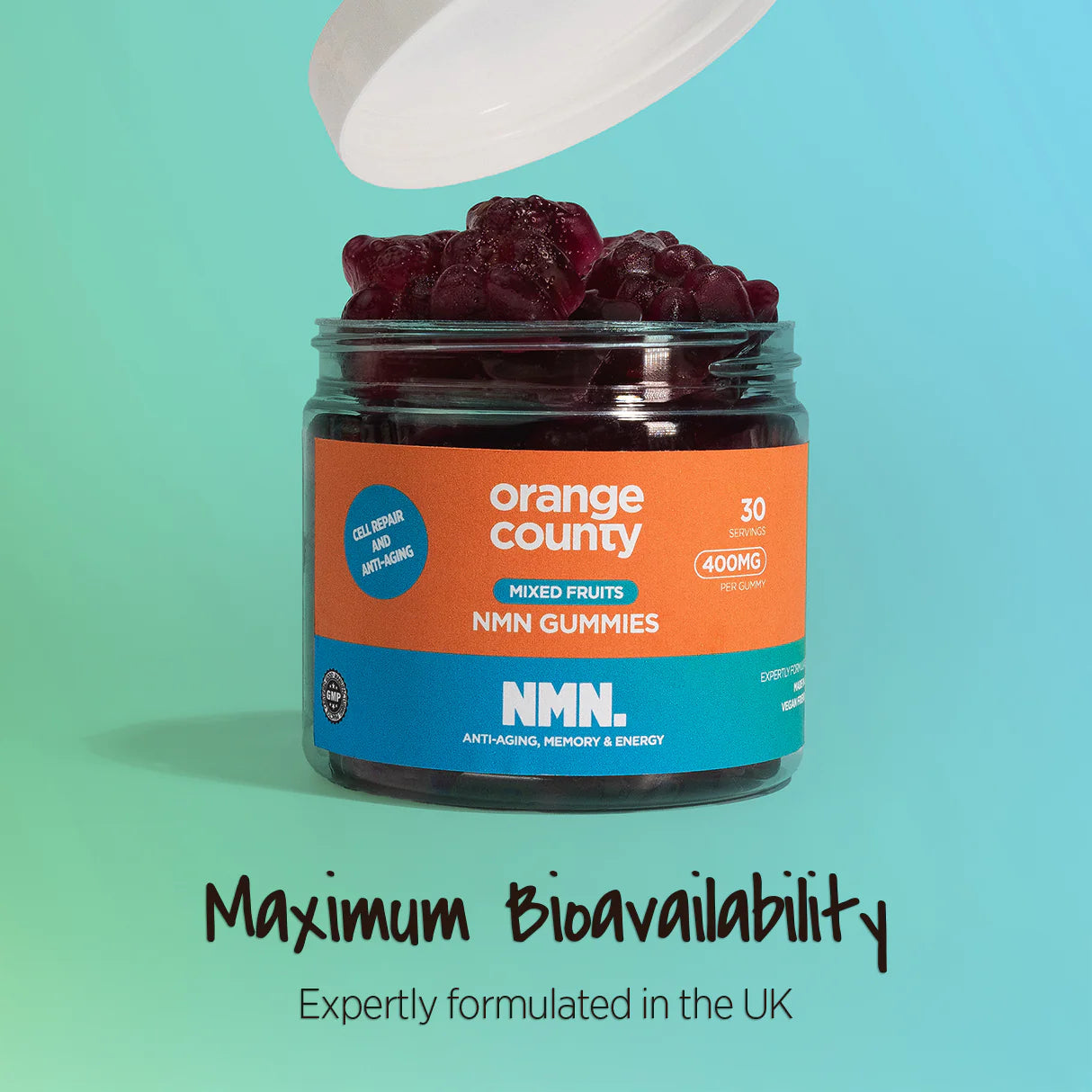 Orange County - NMN Nicotinamide Gummies Cell Repair + Anti-Aging - 30 Servings