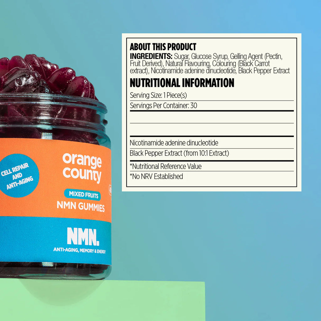 Orange County - NMN Nicotinamide Gummies Cell Repair + Anti-Aging - 30 Servings