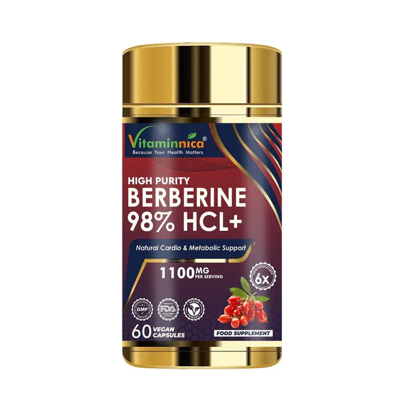 Vitaminnica Berberine HCL Capsules –1100 mg | Blood Sugar Balance, Metabolic Health & Weight Support | 60 Veg Capsules - The Wellness Store®