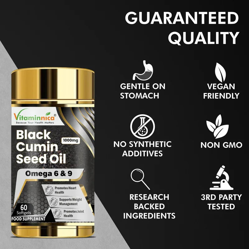 Vitaminnica Black Cumin Seed Oil 1000mg - 60 Capsules - The Wellness Store®