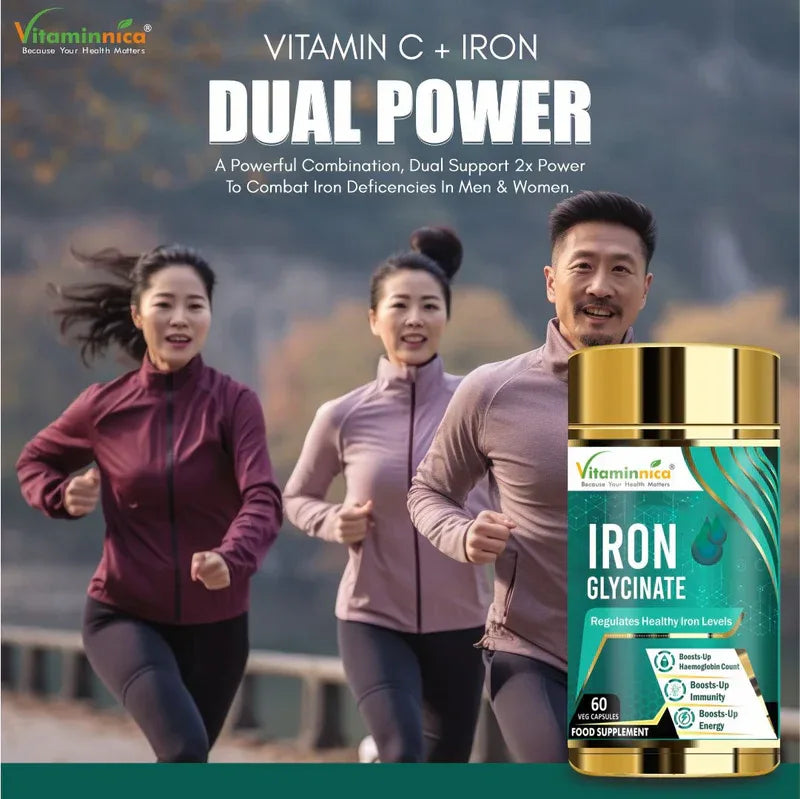 Vitaminnica Iron Glycinate- 60 Capsules | Regulates Healthy Iron Levels - The Wellness Store®