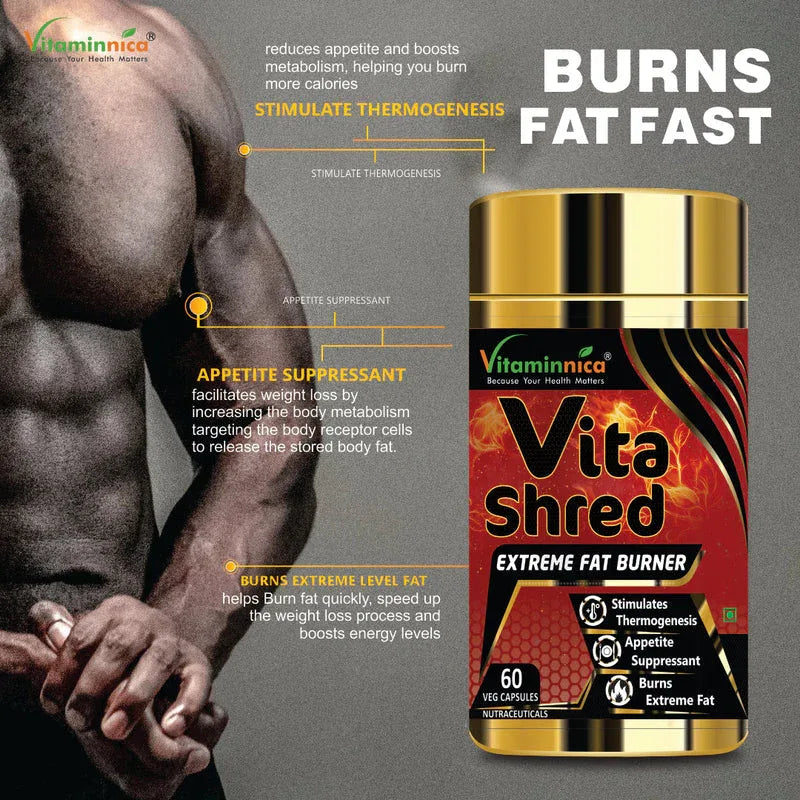 Vitaminnica Vita Shred Extreme Fat Burner- 60 Capsules - The Wellness Store®
