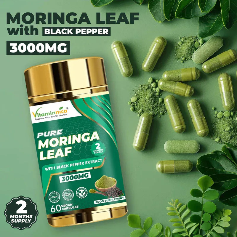 Vitaminnica Moringa Leaf – Superfood Capsules for Energy, Immunity & Balance 60 Capsules - The Wellness Store®