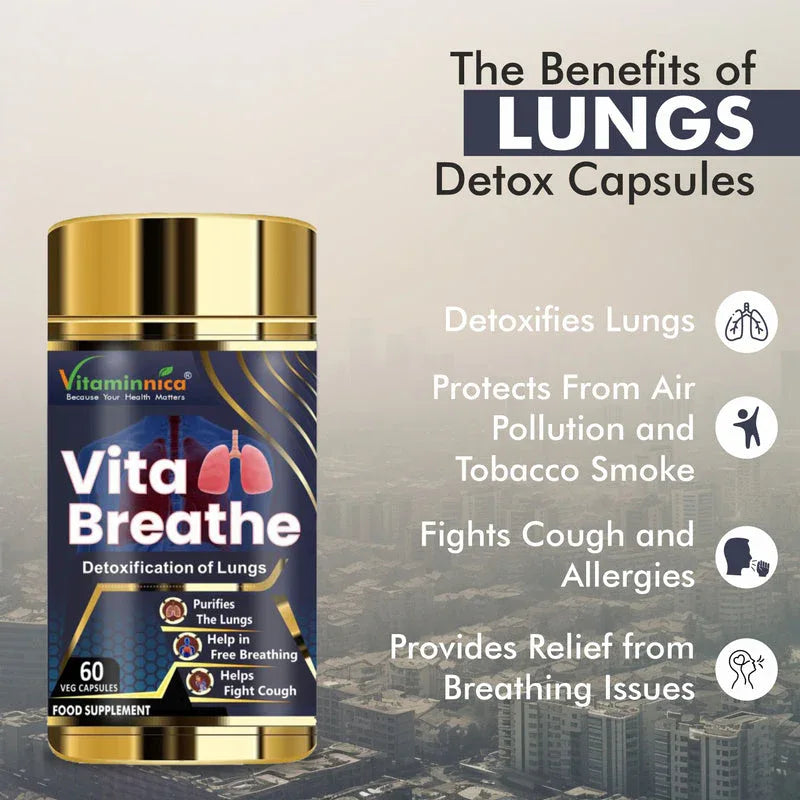 Vitaminnica Vita Breathe: Most Recommended For Lungs Support -60 Capsules - The Wellness Store®
