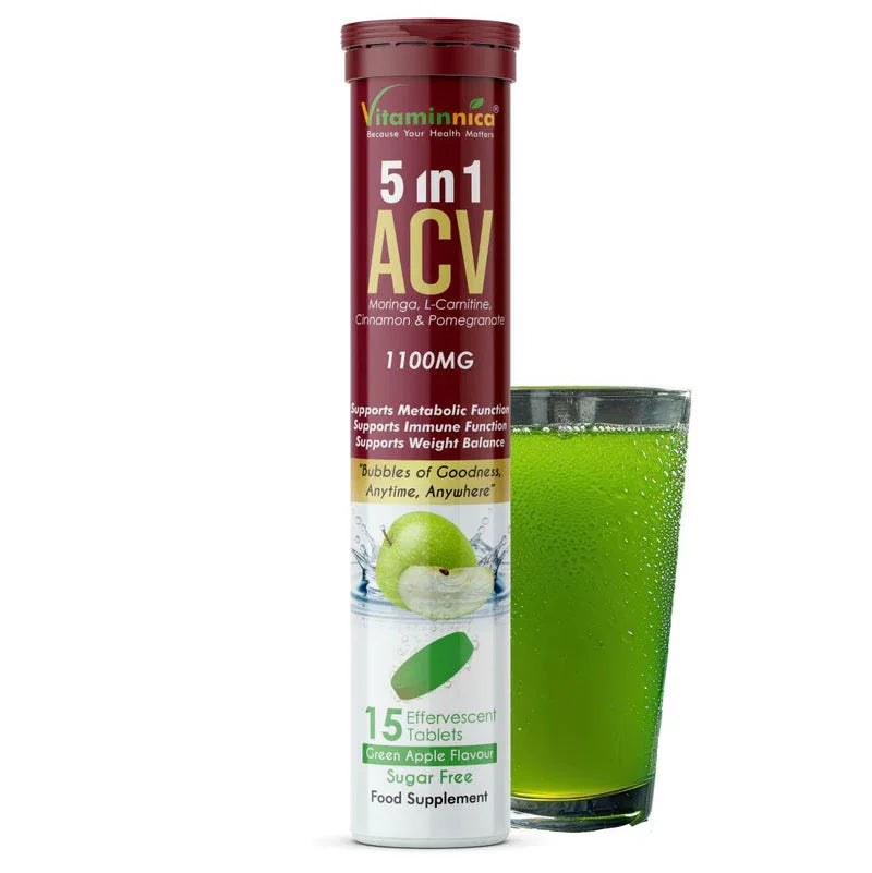 Vitaminnica ACV 5-in-1- | 15 Effervescent Tablets – Ultimate Detox & Metabolism Booster - The Wellness Store®