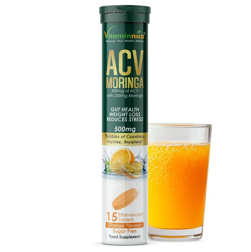 Vitaminnica ACV Moringa Effervescent- 15 Tablets | Supports Digestion, Detox & Weight Management - The Wellness Store®