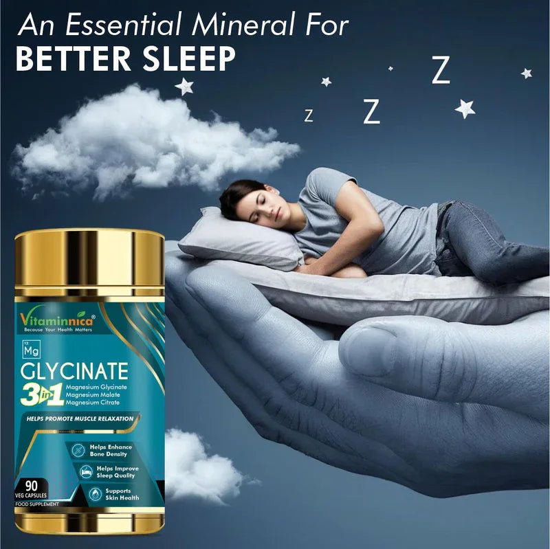 Vitaminnica Magnesium Glycinate 3 in 1- 90 Capsules - The Wellness Store®
