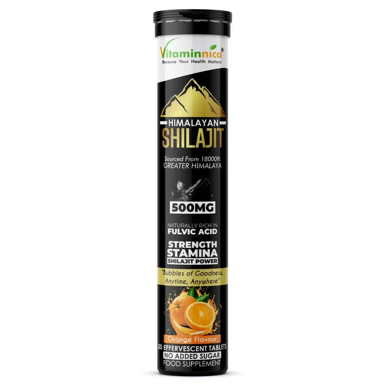 Vitaminnica Shilajit- 20 Effervescent Tablets – Natural Energy, Strength & Stamina Booster for Men & Women | Himalayan Shilajit Extract with Fulvic Acid for Vitality & Performance - The Wellness Store®