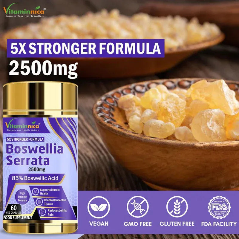 Vitaminnica Boswellia Serrata 2500mg (5:1 Extract)- 60 Vegan Capsules - The Wellness Store®