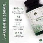 G&G Vitamins - L-Arginine 500mg - 60 Vegan Capsules
