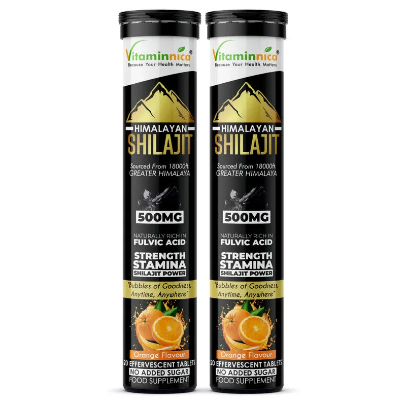 Vitaminnica Shilajit- 20 Effervescent Tablets – Natural Energy, Strength & Stamina Booster for Men & Women | Himalayan Shilajit Extract with Fulvic Acid for Vitality & Performance - The Wellness Store®
