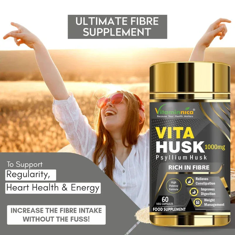 Vitaminnica Vita Husk Psyllium Husk- 60 Capsules - The Wellness Store®