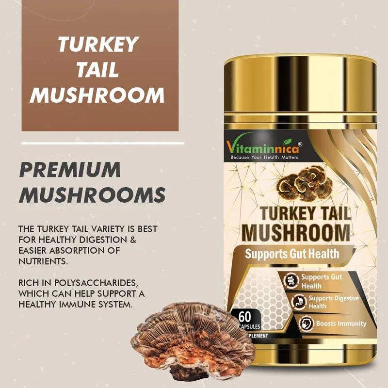 Vitaminnica Turkey Tail Mushroom- 60 Capsules - The Wellness Store®