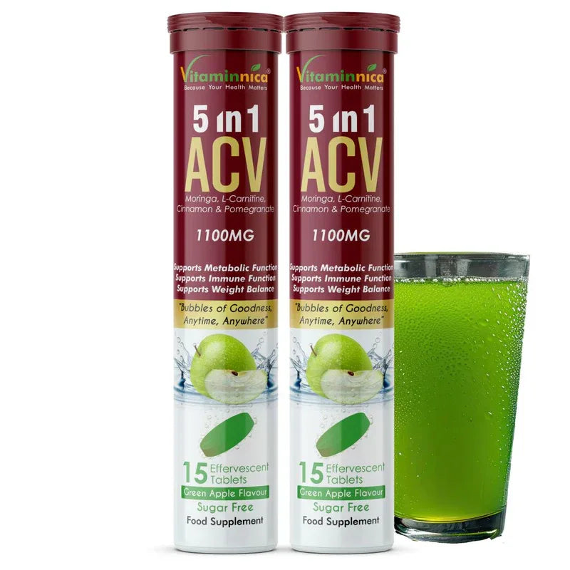 Vitaminnica ACV 5-in-1- | 15 Effervescent Tablets – Ultimate Detox & Metabolism Booster - The Wellness Store®