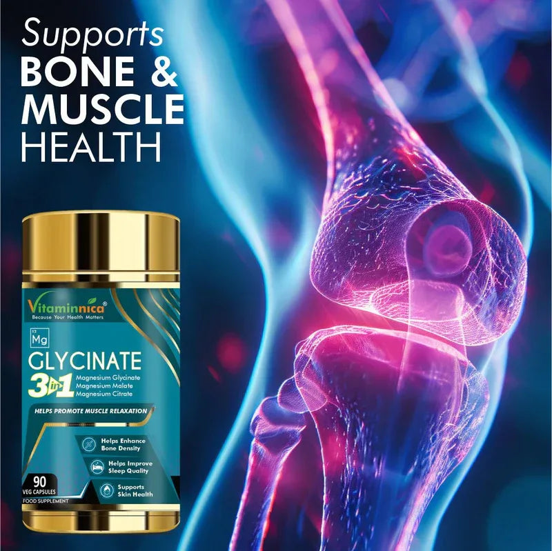 Vitaminnica Magnesium Glycinate 3 in 1- 90 Capsules - The Wellness Store®