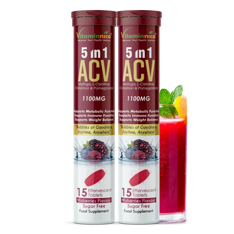 Vitaminnica ACV 5-in-1- | 15 Effervescent Tablets – Ultimate Detox & Metabolism Booster - The Wellness Store®