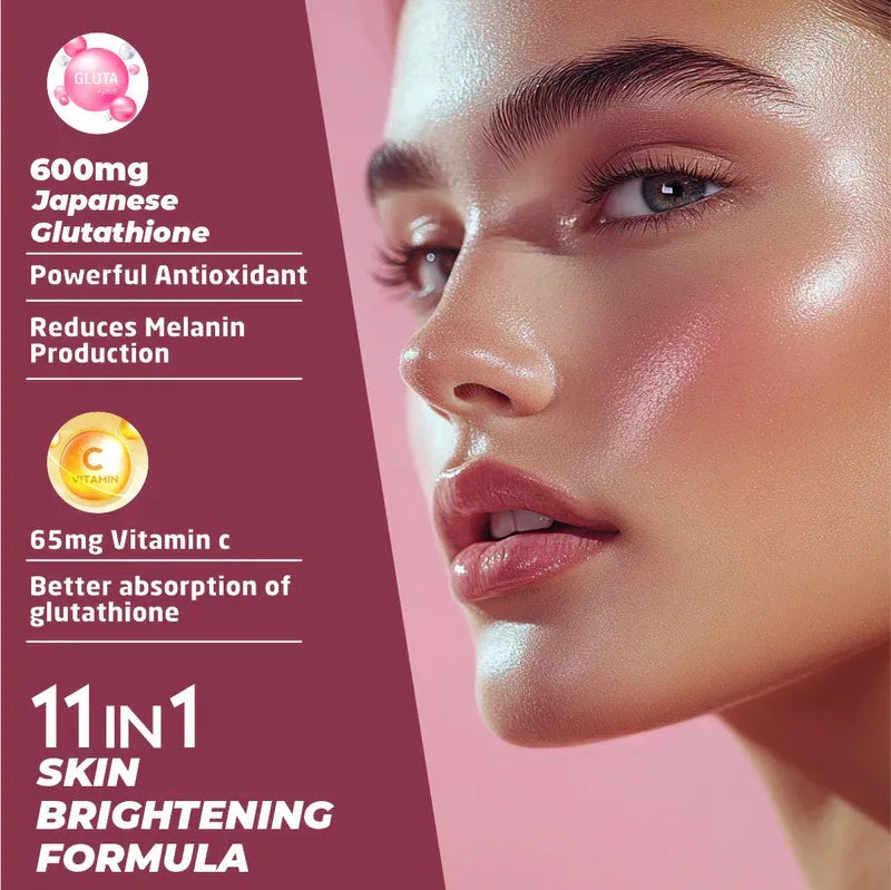 Vitaminnica Gluta Boost 11-in-1 Effervescent Tablets | Japanese L-Glutathione, Collagen, Vitamin C, Biotin & Hyaluronic Acid | Skin Radiance & Beauty Supplement | 15 Tablets - The Wellness Store®