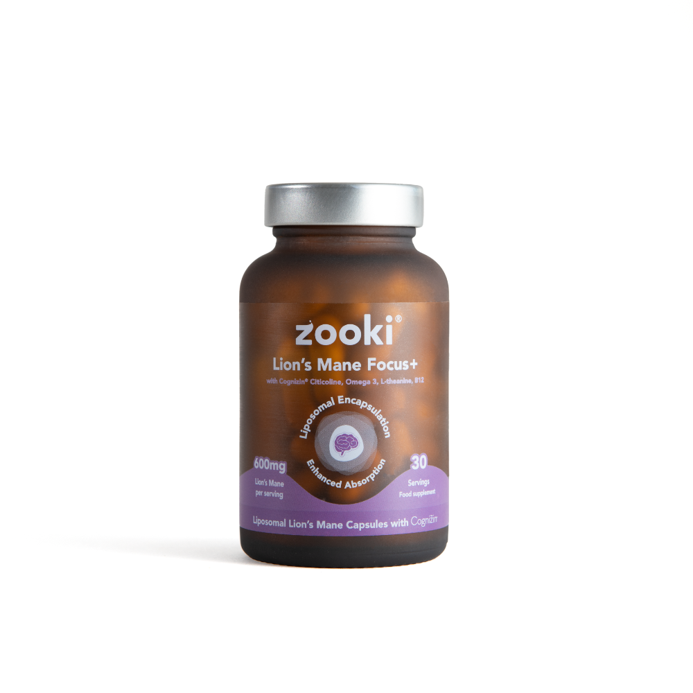 Zooki - Lion's Mane Focus+ 600mg Liposomal - 30 Vegan Capsules