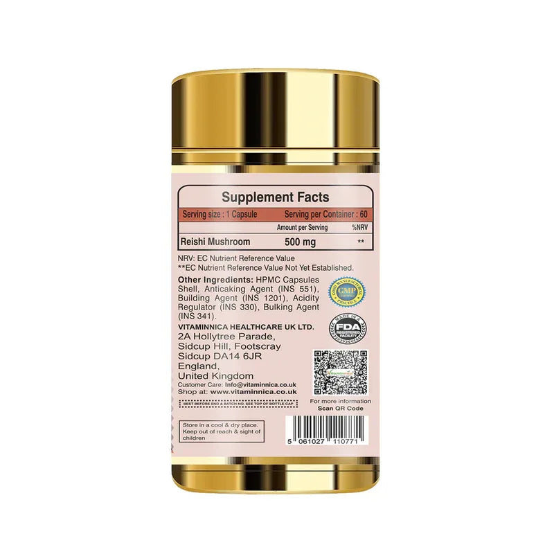 Vitaminnica Reishi Mushroom- 60 Capsules - The Wellness Store®