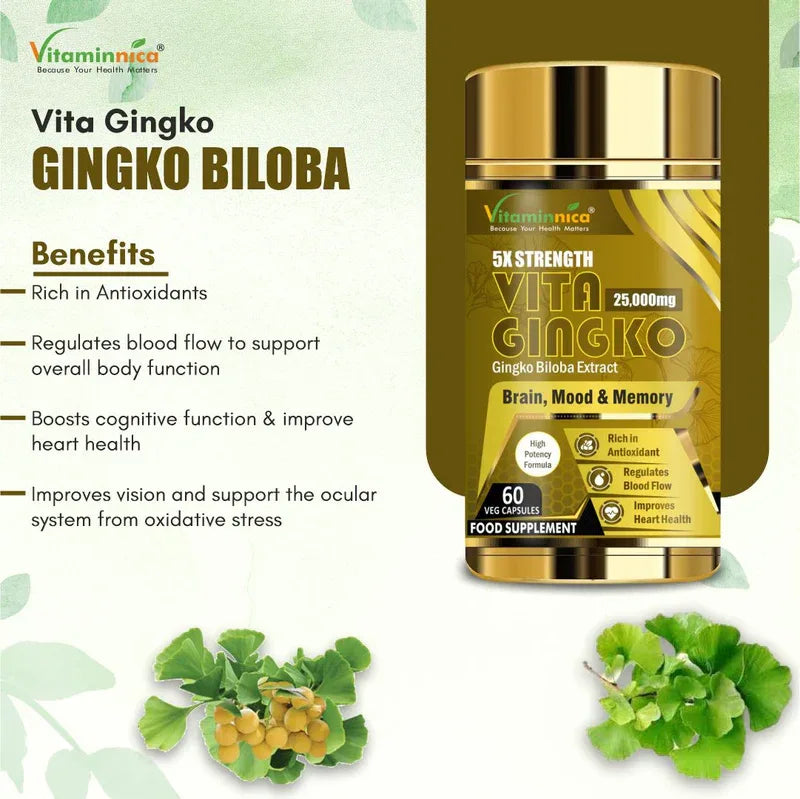 Vitaminnica Vita Gingko 500mg- 60 Capsules - The Wellness Store®