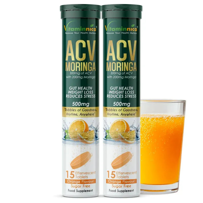 Vitaminnica ACV Moringa Effervescent- 15 Tablets | Supports Digestion, Detox & Weight Management - The Wellness Store®