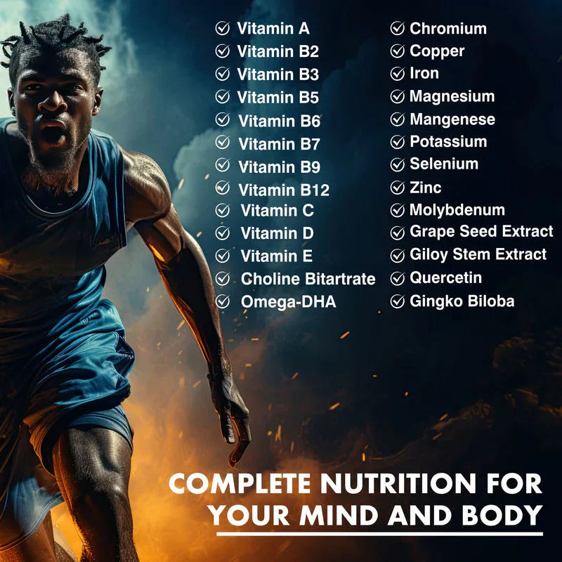 Vitaminnica Multi Vita Men (Multivitamins for Men)- Boosts Strength, Stamina & Immunity- 60 Tablets - The Wellness Store®
