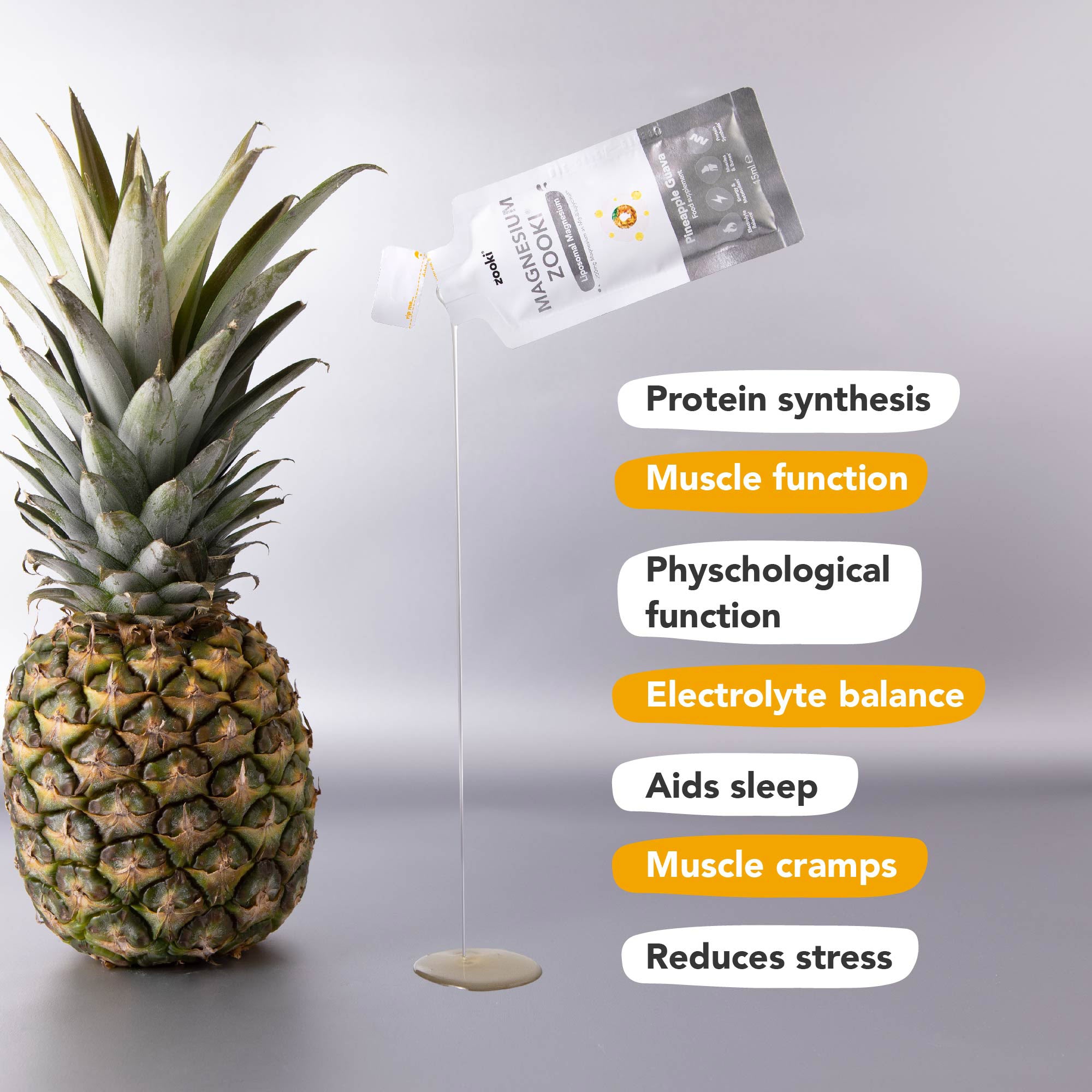 Zooki - Magnesium 1500mg Liposomal Magnesium Bis-Glycinate - Liquid Sachets