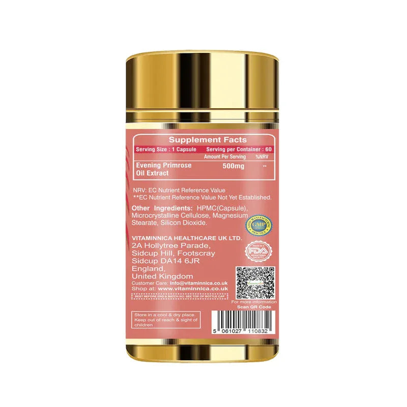 Vitaminnica Evening Primrose Oil 500mg - 60 Capsules - The Wellness Store®