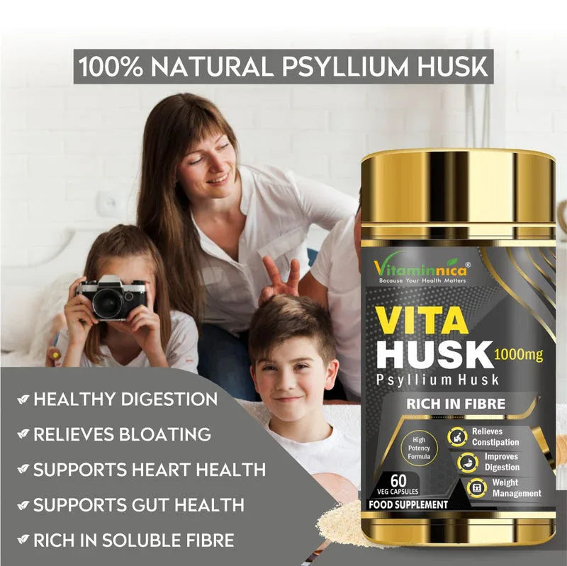 Vitaminnica Vita Husk Psyllium Husk- 60 Capsules - The Wellness Store®