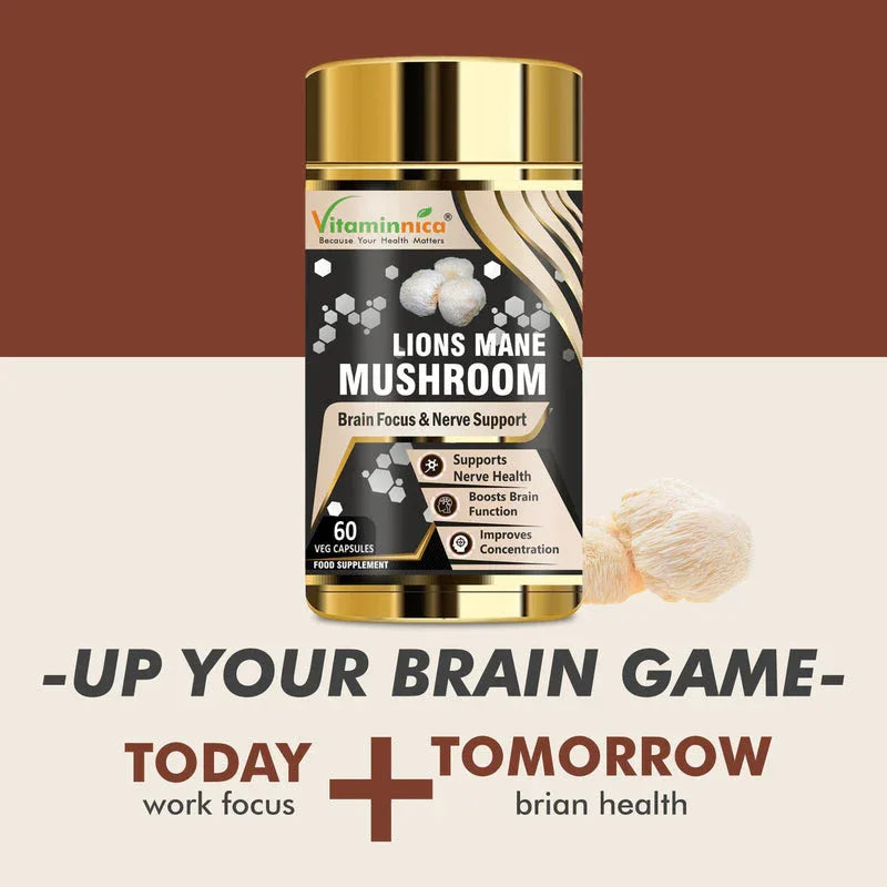 Vitaminnica Lions Mane Mushroom- 60 Capsules - The Wellness Store®