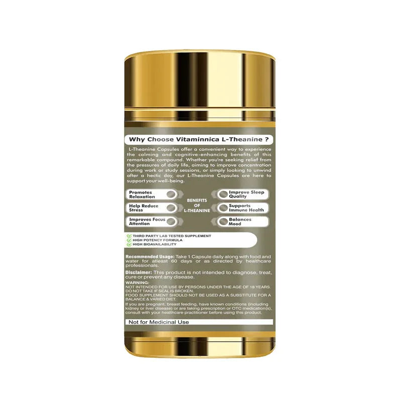 Vitaminnica L-Theanine- 60 Capsules - The Wellness Store®