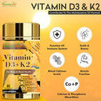 Vitaminnica Vitamin D3+K2 - Improves Bone Health- 60 Capsules - The Wellness Store®