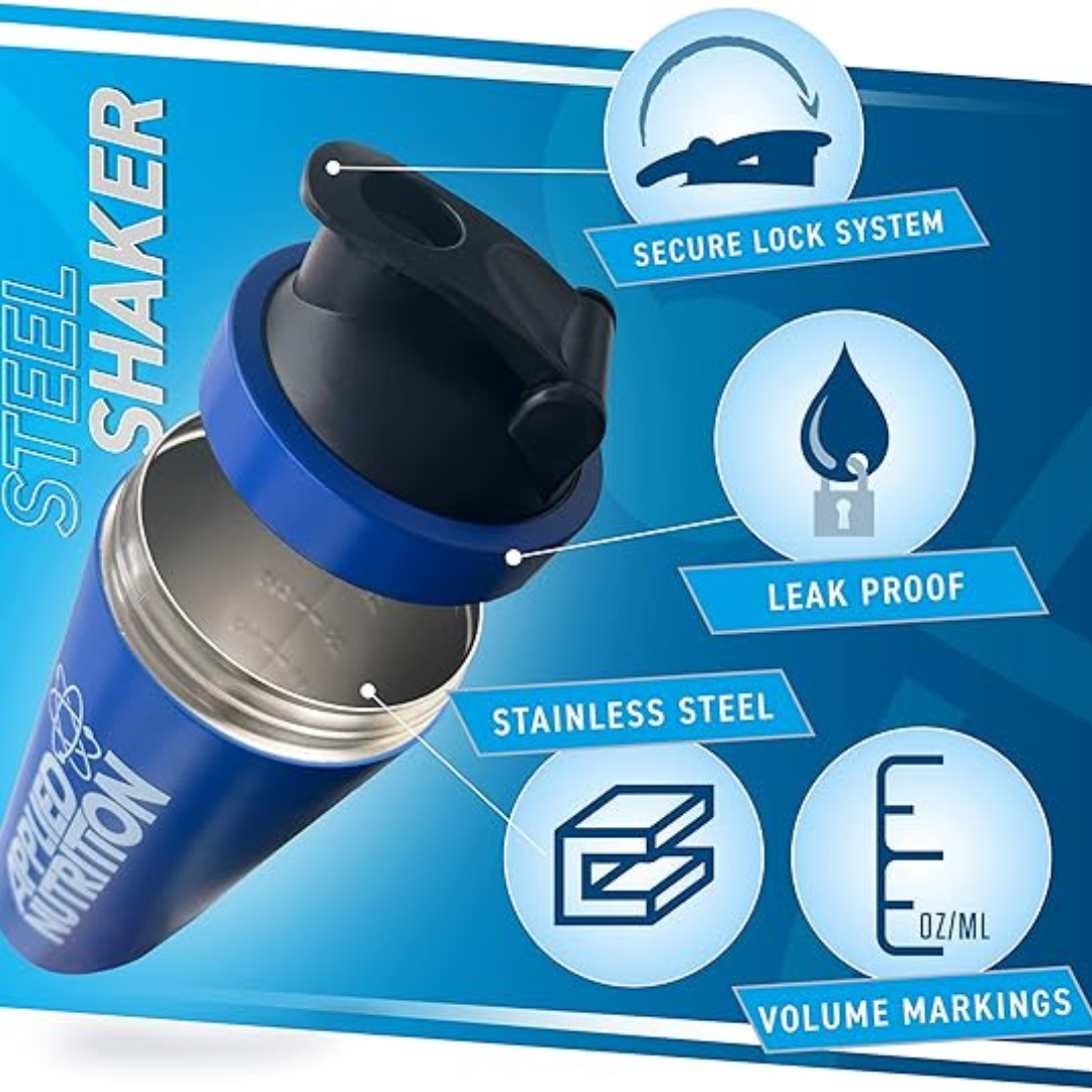 Applied Nutrition – Stainless Steel Shaker Blue – 750ml Bottle