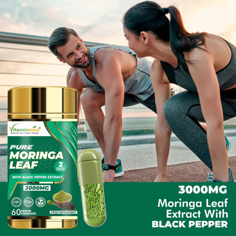 Vitaminnica Moringa Leaf – Superfood Capsules for Energy, Immunity & Balance 60 Capsules - The Wellness Store®