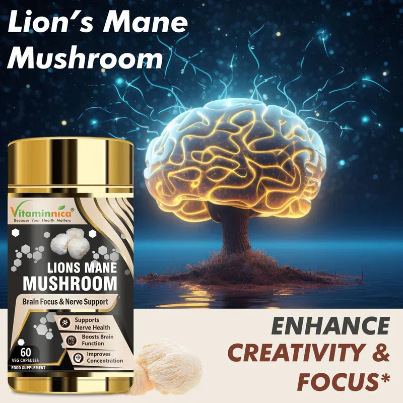 Vitaminnica Lions Mane Mushroom- 60 Capsules - The Wellness Store®