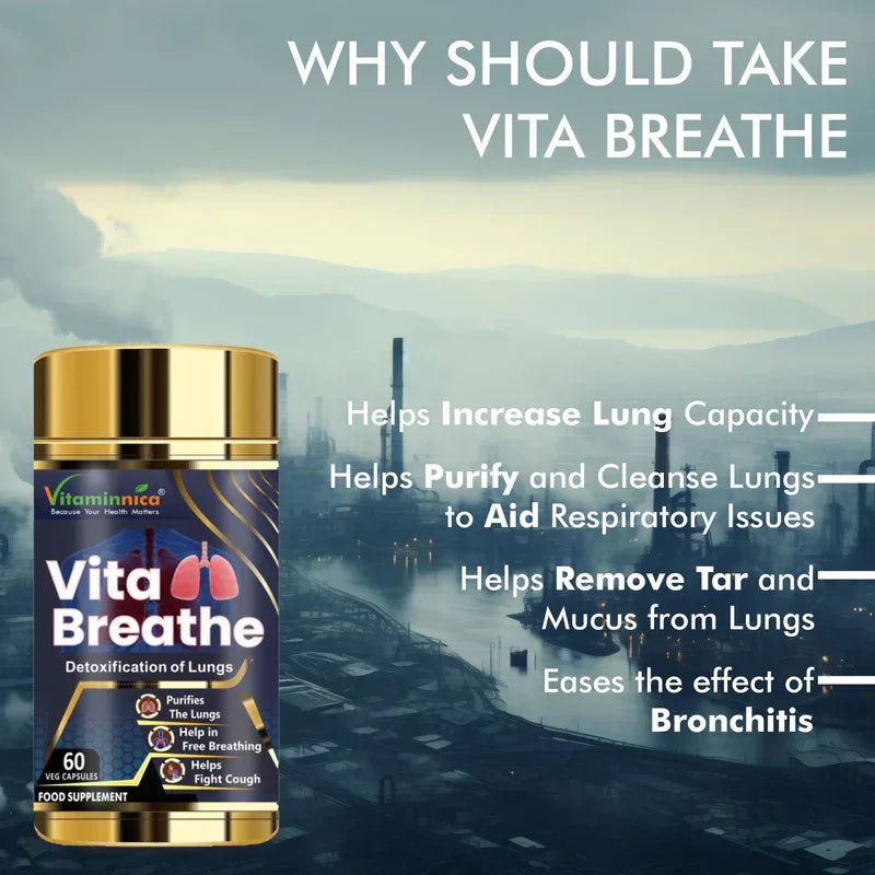 Vitaminnica Vita Breathe: Most Recommended For Lungs Support -60 Capsules - The Wellness Store®