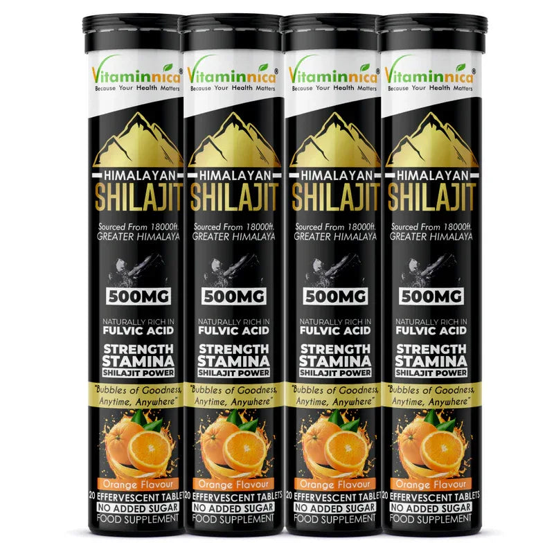 Vitaminnica Shilajit- 20 Effervescent Tablets – Natural Energy, Strength & Stamina Booster for Men & Women | Himalayan Shilajit Extract with Fulvic Acid for Vitality & Performance - The Wellness Store®