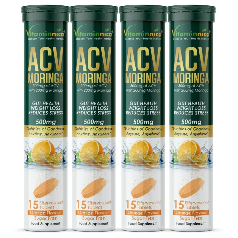 Vitaminnica ACV Moringa Effervescent- 15 Tablets | Supports Digestion, Detox & Weight Management - The Wellness Store®