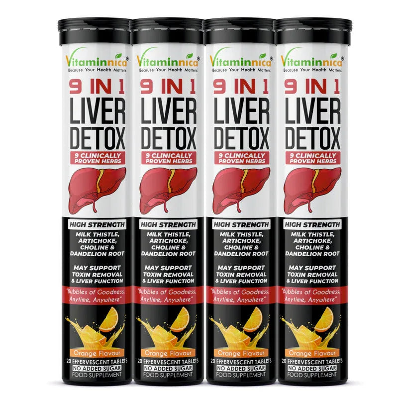 Vitaminnica 9-in-1 Liver Detox Effervescent Tablets – Advanced Liver Cleanse- 20 Effervescent Tablets - The Wellness Store®