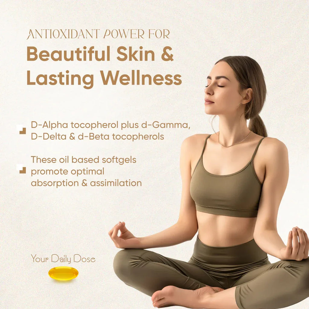 Vitaminnica Vitamin E- 120 Softgels | Antioxidant Support for Skin, Hair, Immunity & Cellular Protection - The Wellness Store®