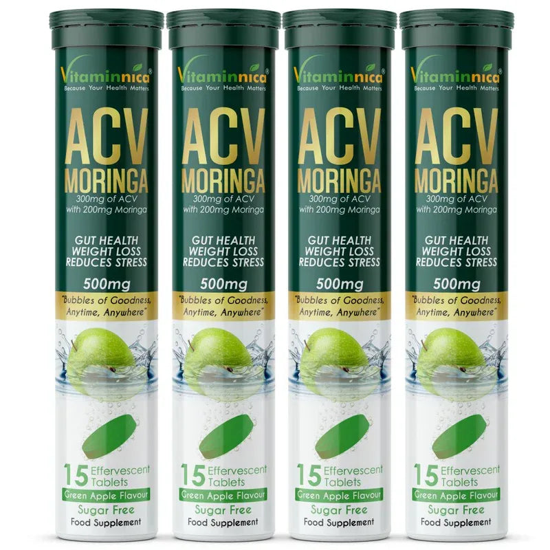 Vitaminnica ACV Moringa Effervescent- 15 Tablets | Supports Digestion, Detox & Weight Management - The Wellness Store®