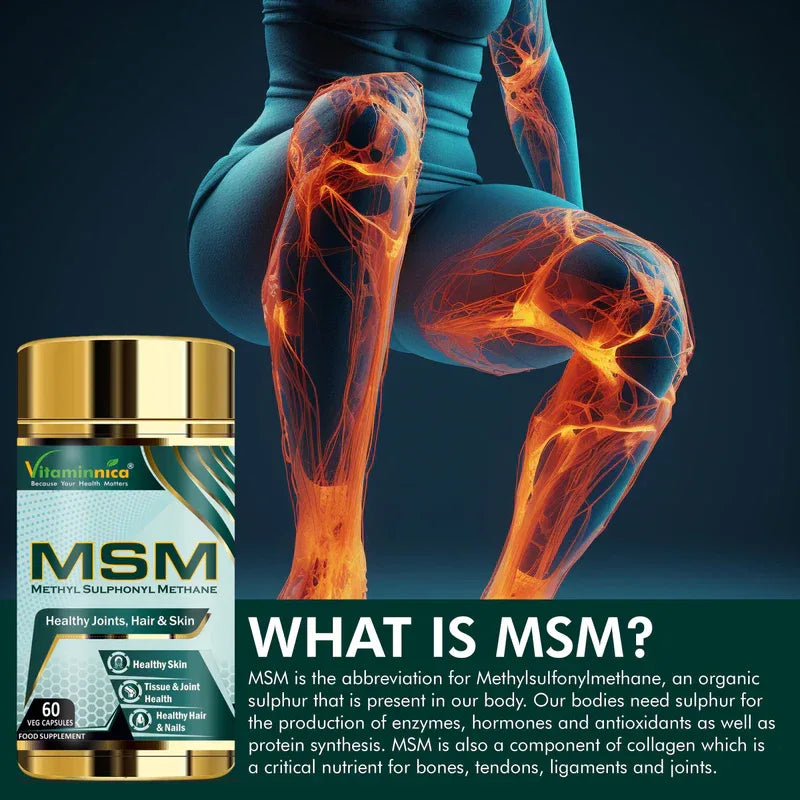 Vitaminnica Methyl Sulphonyl Methane (MSM)- 60 Capsules - The Wellness Store®