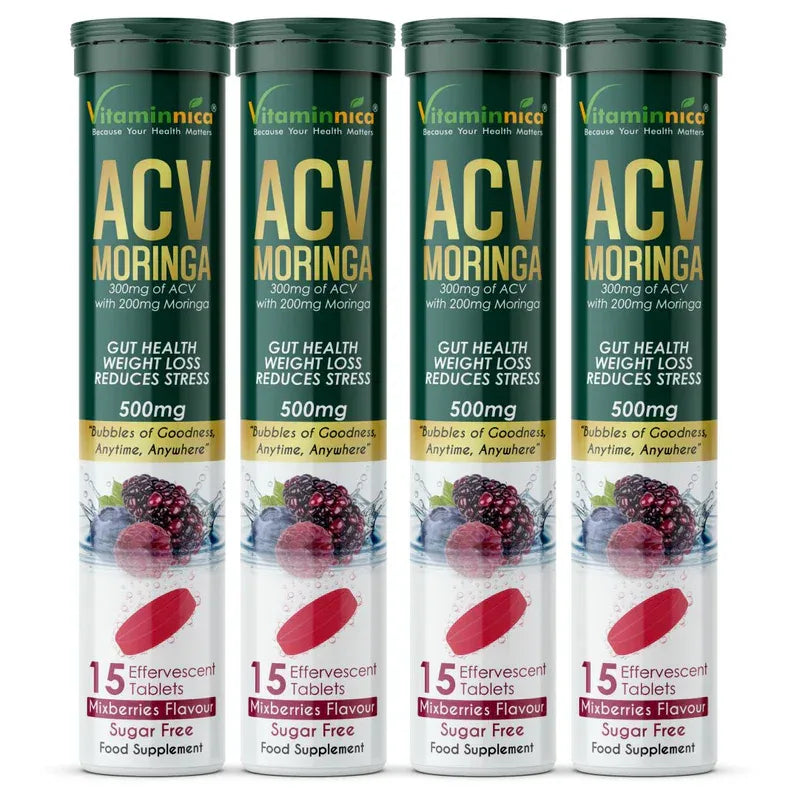 Vitaminnica ACV Moringa Effervescent- 15 Tablets | Supports Digestion, Detox & Weight Management - The Wellness Store®