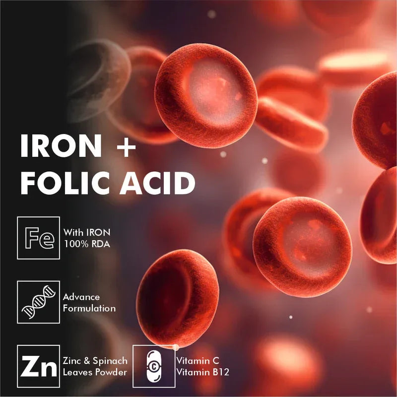 Vitaminnica Iron+Folic Acid- 60 Capsules - The Wellness Store®